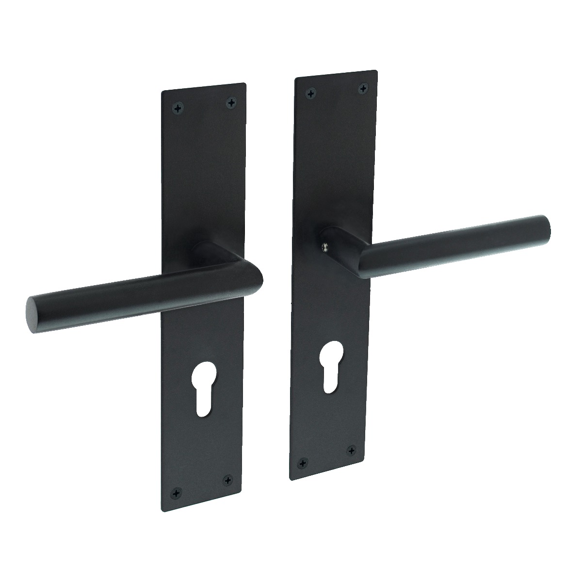 Intersteel deurklink Jura met schild 250x55x2mm profielcilindergat 72mm zwart