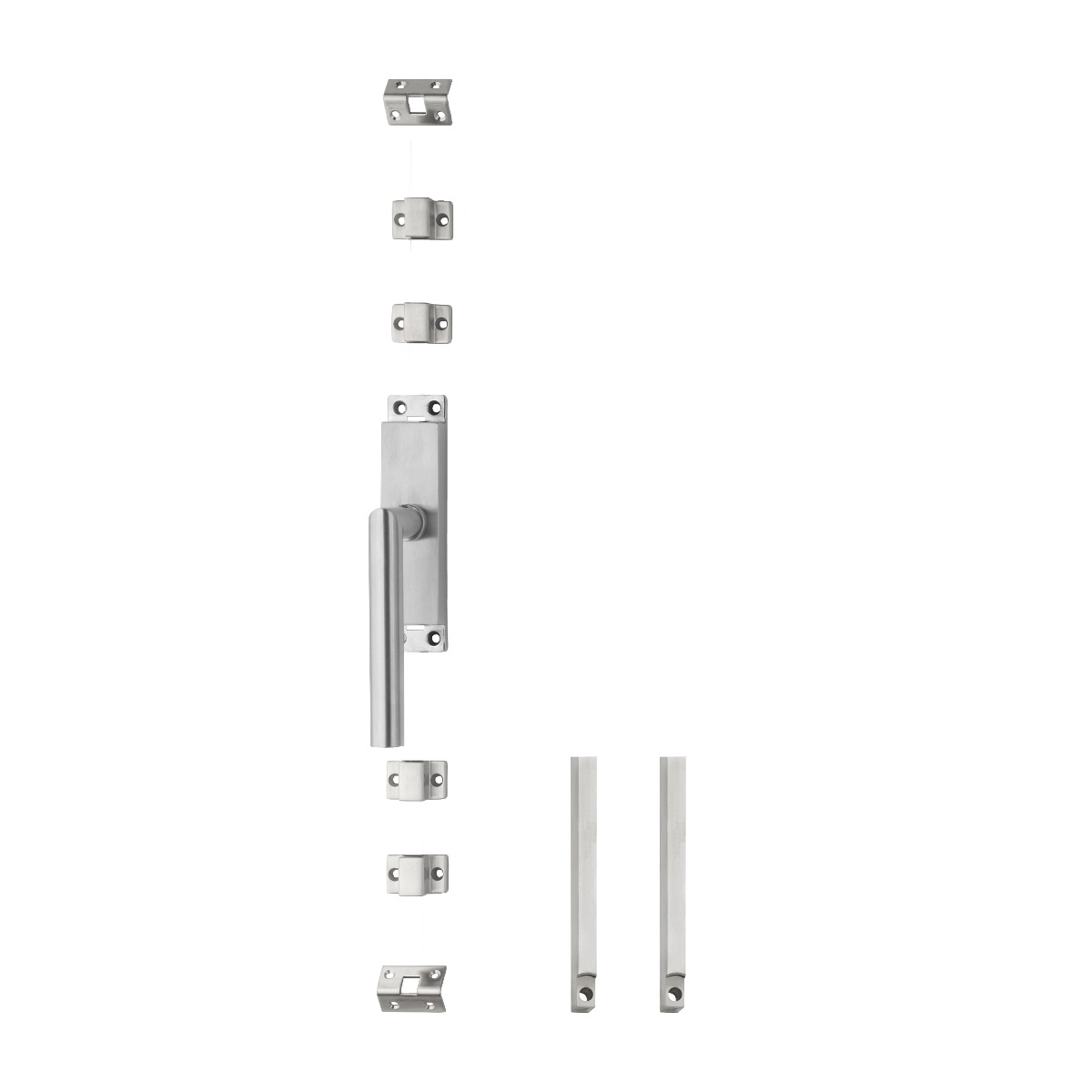 Intersteel Kruk-espagnolet links Hoek 90° met stangenset 2x 1245 mm rvs geborsteld