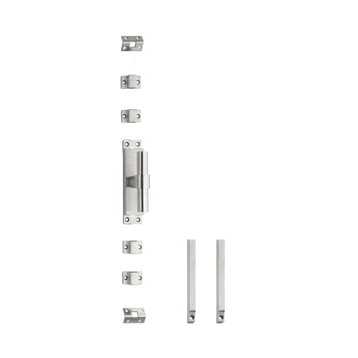 Intersteel Kruk-espagnolet rechts T-recht met stangenset 2x 1245 mm rvs geborsteld