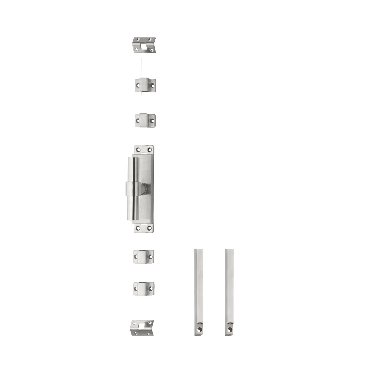 Intersteel Kruk-espagnolet links T-recht met stangenset 2x 1245 mm rvs geborsteld