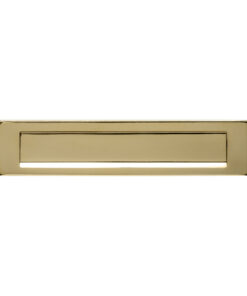 Intersteel Briefplaat rechthoekig 340x75mm met klep/regenrand PVD messingkleur