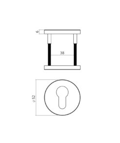 Intersteel Cilinderrozetten verdekt ø52x6mm rvs - Afbeelding 2