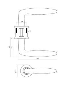 Intersteel Deurkruk Q 03 op rozet verdekt ø52x6mm PVD brons - Afbeelding 2