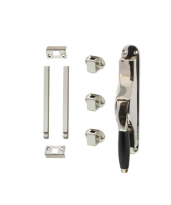HandleCraft Pomp-espagnolet Ton Model met stangen set 2x 1250 mm Nikkel/Ebbenhout