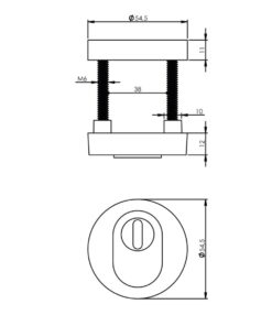 Intersteel Veiligheidsrozet SKG*** kerntrekbeveiliging messing ongelakt - Afbeelding 3