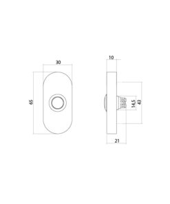 Intersteel Deurbel ovaal 65x30x10mm verdekt PVD messing getrommeld - Afbeelding 3