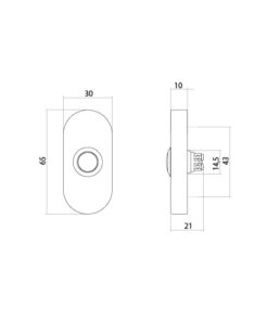 Intersteel Deurbel ovaal 65x30x10mm verdekt PVD messingkleur - Afbeelding 3