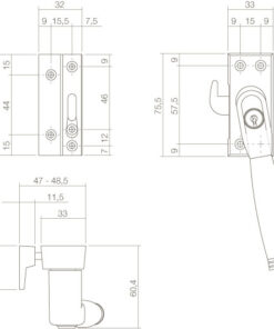 Intersteel Raamsluiting afsluitbaar SKG* links nikkel Ton 222/ebbenhout - Afbeelding 3