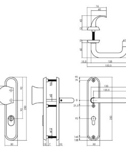 Intersteel Veiligheidsbeslag SKG*** profielcilindergat 92 mm met kerntrekbeveiliging ovaal voordeurbeslag massief rvs geborsteld - Afbeelding 3