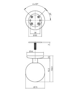 Intersteel Voordeurknop bol ø75mm eenzijdige montage rvs geborsteld - Afbeelding 3