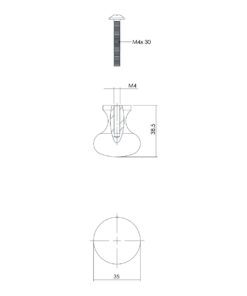 Intersteel Meubelknop ø 35 mm smeedijzer zwart - Afbeelding 3
