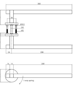 Intersteel Deurkruk Shiraat Grand&Johnson op rozet éénzijdig verdekt rechts ø55x8mm PVD messing mat - Afbeelding 3