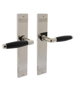 Intersteel Deurkruk Ton basic met schild rechthoekig met rillen 235x43mm blind nikkel/zwart