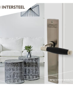 Intersteel Deurkruk Ton basic met schild rechthoekig met rillen 235x43mm blind nikkel mat/zwart - Afbeelding 3