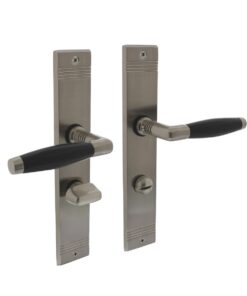 Intersteel Deurkruk Ton basic met schild rechthoekig met rillen 235x43mm wc 63/8mm nikkel mat/zwart