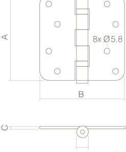 Intersteel Kogellagerscharnier afgerond tot 100 kilo rvs geborsteld 9 Intersteel Kogellagerscharnier afgerond tot 100 kilo rvs geborsteld - Afbeelding 5