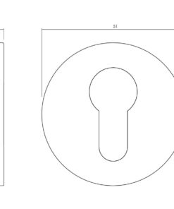 Intersteel Olivari rozet rond met profielcilindergat nikkel mat titaan PVD - Afbeelding 2