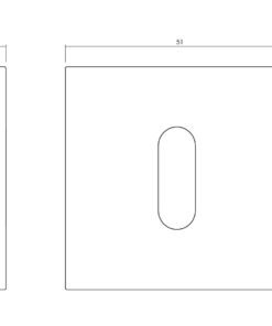 Intersteel Olivari rozet vierkant met sleutelgat chroom mat 4 Intersteel Olivari rozet vierkant met sleutelgat chroom mat - Afbeelding 2