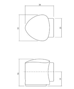 Intersteel Olivari deurstop Victor rvs mat titaan PVD - Afbeelding 2