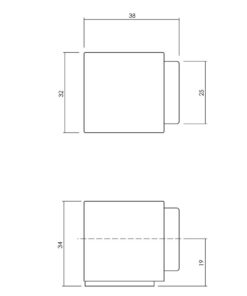 Intersteel Olivari deurstop Cubo messing mat titaan PVD - Afbeelding 2
