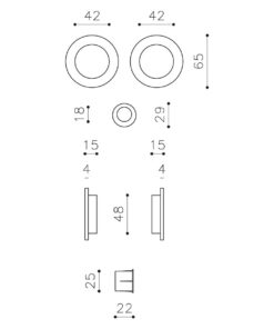 Intersteel Olivari schuifdeurkom Dante antraciet titaan PVD - Afbeelding 2