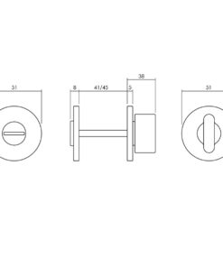 Intersteel Olivari rozet toilet-/badkamersluiting rond rvs mat titaan PVD 4 Intersteel Olivari rozet toilet-/badkamersluiting rond rvs mat titaan PVD - Afbeelding 2