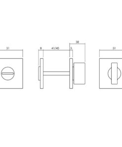 Intersteel Olivari rozet toilet-/badkamersluiting vierkant antraciet mat titaan PVD 4 Intersteel Olivari rozet toilet-/badkamersluiting vierkant antraciet mat titaan PVD - Afbeelding 2