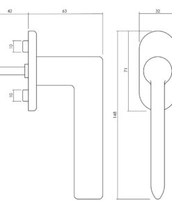 Intersteel Olivari raamkruk Tecno chroom - Afbeelding 2