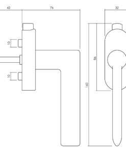 Intersteel Olivari raamkruk Tecno afsluitbaar nikkel mat titaan PVD - Afbeelding 2