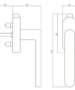 Intersteel Olivari raamkruk Link afsluitbaar nikkel titaan PVD - Afbeelding 2