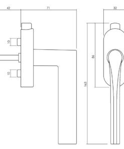 Intersteel Olivari raamkruk Fin afsluitbaar nikkel titaan PVD - Afbeelding 2