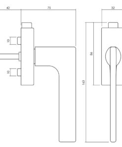 Intersteel Olivari raamkruk Lotus Q afsluitbaar antraciet mat titaan PVD - Afbeelding 2