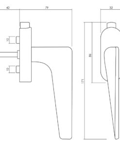 Intersteel Olivari raamkruk Twist afsluitbaar nikkel titaan PVD - Afbeelding 2