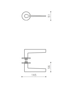 Intersteel Olivari deurkruk Lama L op rozet chroom mat - Afbeelding 2