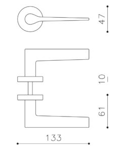 Intersteel Olivari deurkruk Lama op rozet messing mat titaan PVD - Afbeelding 3