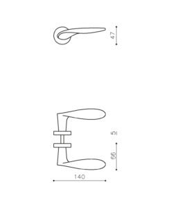 Intersteel Olivari deurkruk Wind op rozet messing mat titaan PVD - Afbeelding 3
