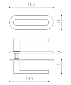 Intersteel Olivari deurkruk Link op horizontaal schild rvs mat titaan PVD - Afbeelding 2