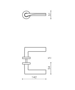 Intersteel Olivari deurkruk Fin op rozet chroom mat - Afbeelding 3
