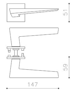 Intersteel Olivari deurkruk Denver op rozet rvs mat titaan PVD - Afbeelding 2