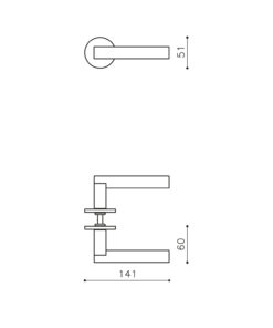 Intersteel Olivari deurkruk Euclide op rozet chroom mat - Afbeelding 2