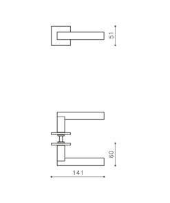 Intersteel Olivari deurkruk Euclide Q op rozet antraciet mat titaan PVD - Afbeelding 2