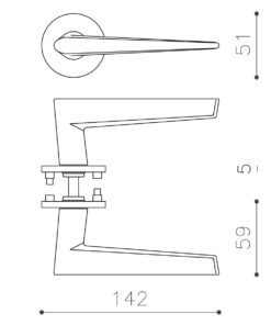 Intersteel Olivari deurkruk Nina op rozet rvs mat titaan PVD - Afbeelding 5