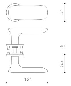 Intersteel Olivari deurkruk Conca op rozet chroom - Afbeelding 3