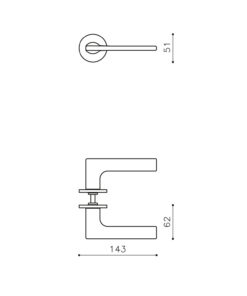 Intersteel Olivari deurkruk Lotus op rozet messing mat titaan PVD - Afbeelding 2