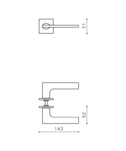 Intersteel Olivari deurkruk Lotus Q op rozet chroom mat - Afbeelding 2