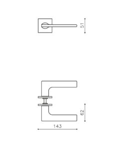 Intersteel Olivari deurkruk Lotus Q op rozet messing mat titaan PVD - Afbeelding 2