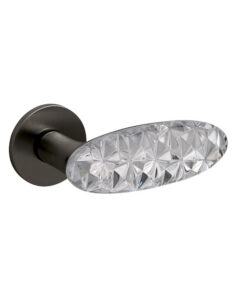 Intersteel Olivari deurkruk Crystal Diamond op rozet antraciet mat titaan PVD