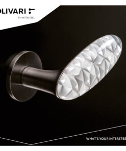 Intersteel Olivari deurkruk Crystal Diamond op rozet antraciet mat titaan PVD - Afbeelding 3