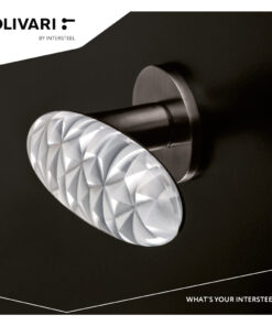 Intersteel Olivari deurkruk Crystal Diamond op rozet antraciet mat titaan PVD - Afbeelding 4