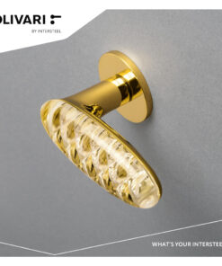 Intersteel Olivari deurkruk Crystal Diamond op rozet messing titaan PVD - Afbeelding 3